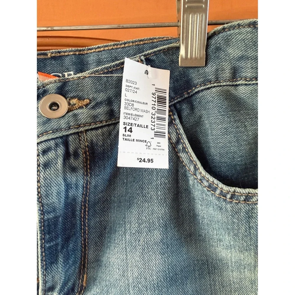 The Childrens Place Boys Bootcut Jeans Belford Wash Blue Size 14 Slim NWT